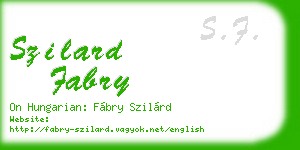 szilard fabry business card