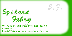 szilard fabry business card